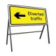 Diverted Traffic Left Sign 1050mm x 450mm
